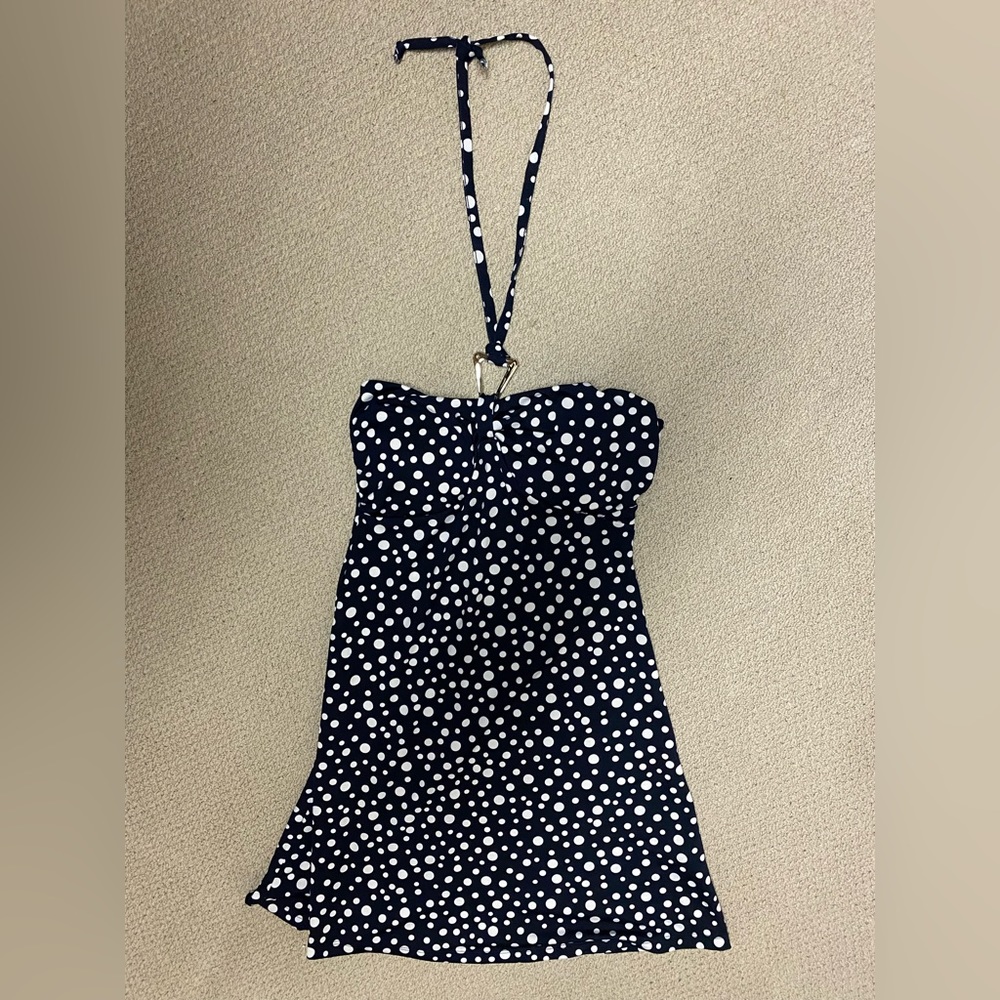Polka Dot Halter Mini Dress